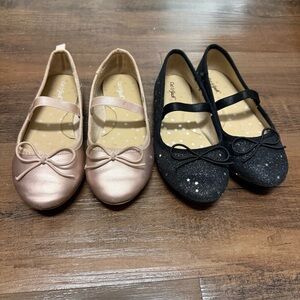 Toddler Girls Cat & Jack Ballet Bow Flats Bundle Size 10